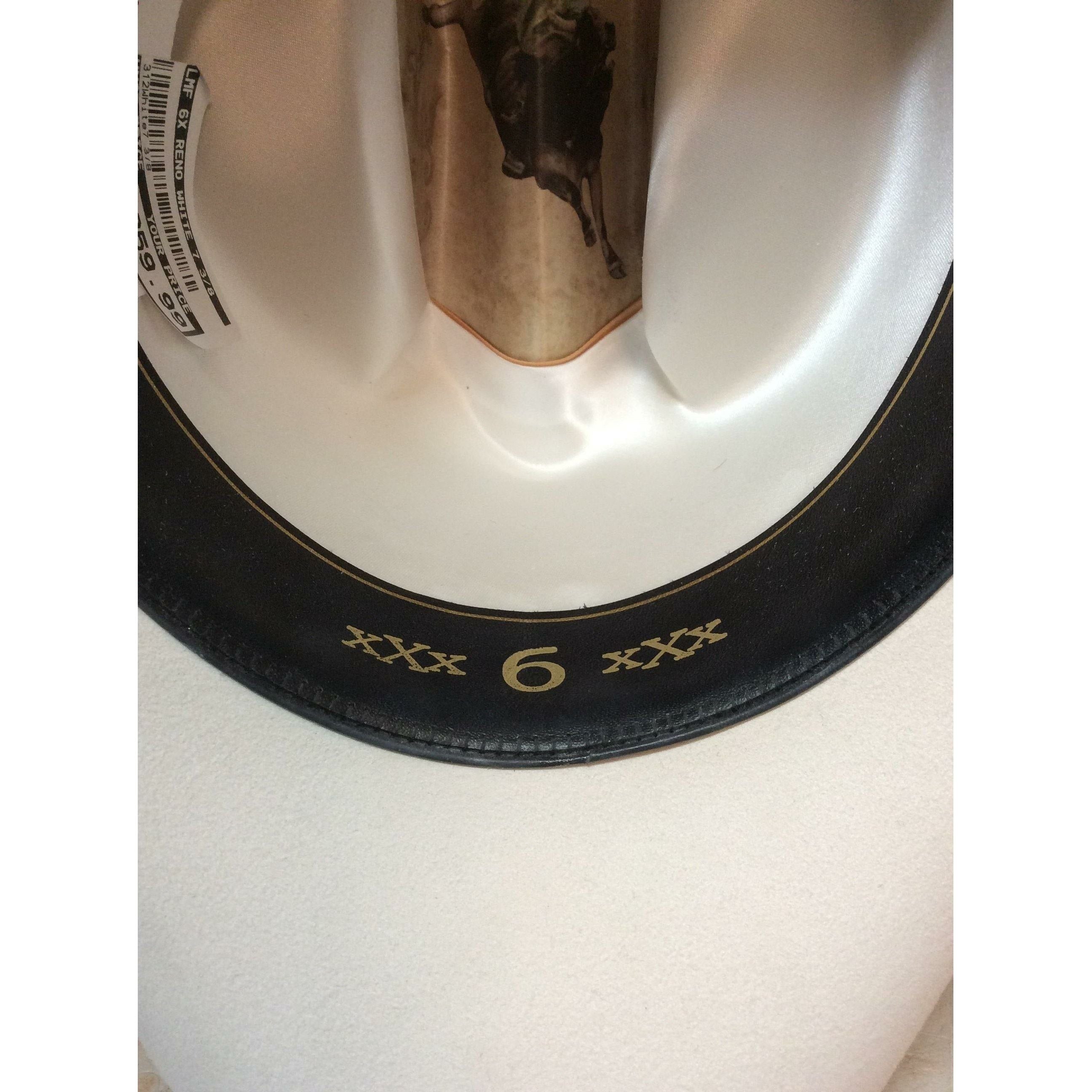 New Mens Larry Mahans White 6X Beaver Fur Felt Western Cowboy Hat - CWesternwear