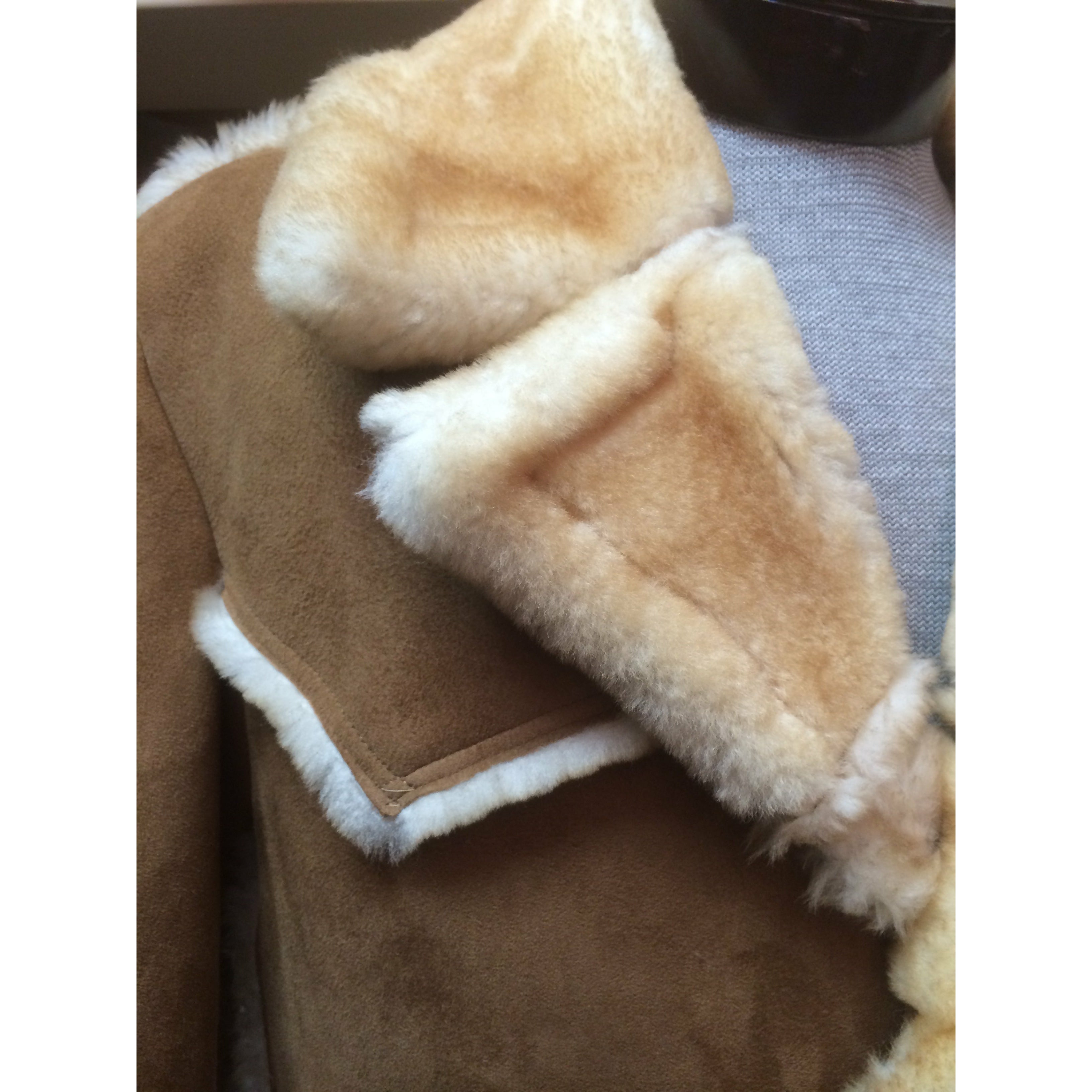 Mens Genuine Shearling Sheepskin Western Cowboy Rodeo Marlboro Jacket Coat - CWesternwear