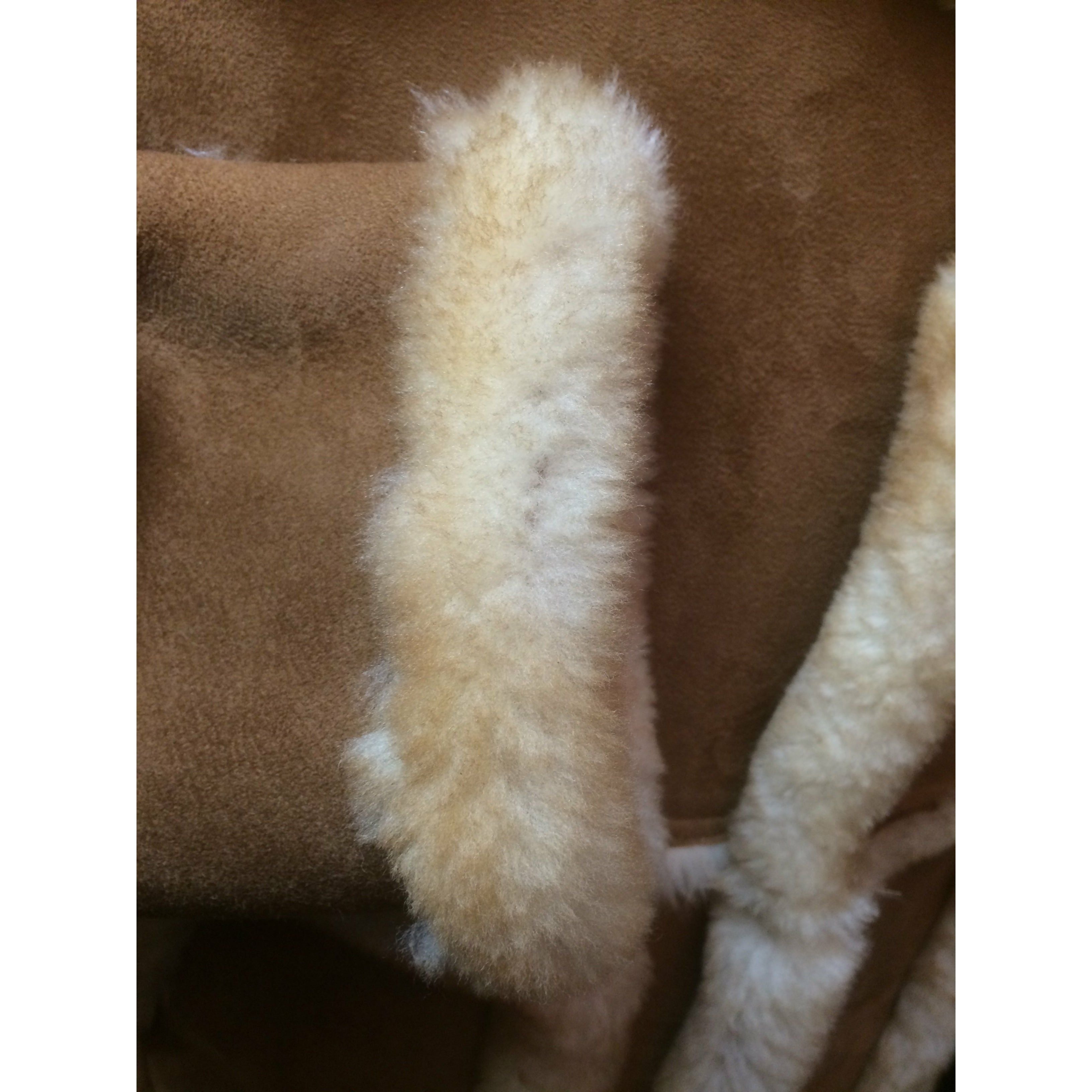 Mens Genuine Shearling Sheepskin Western Cowboy Rodeo Marlboro Jacket Coat - CWesternwear