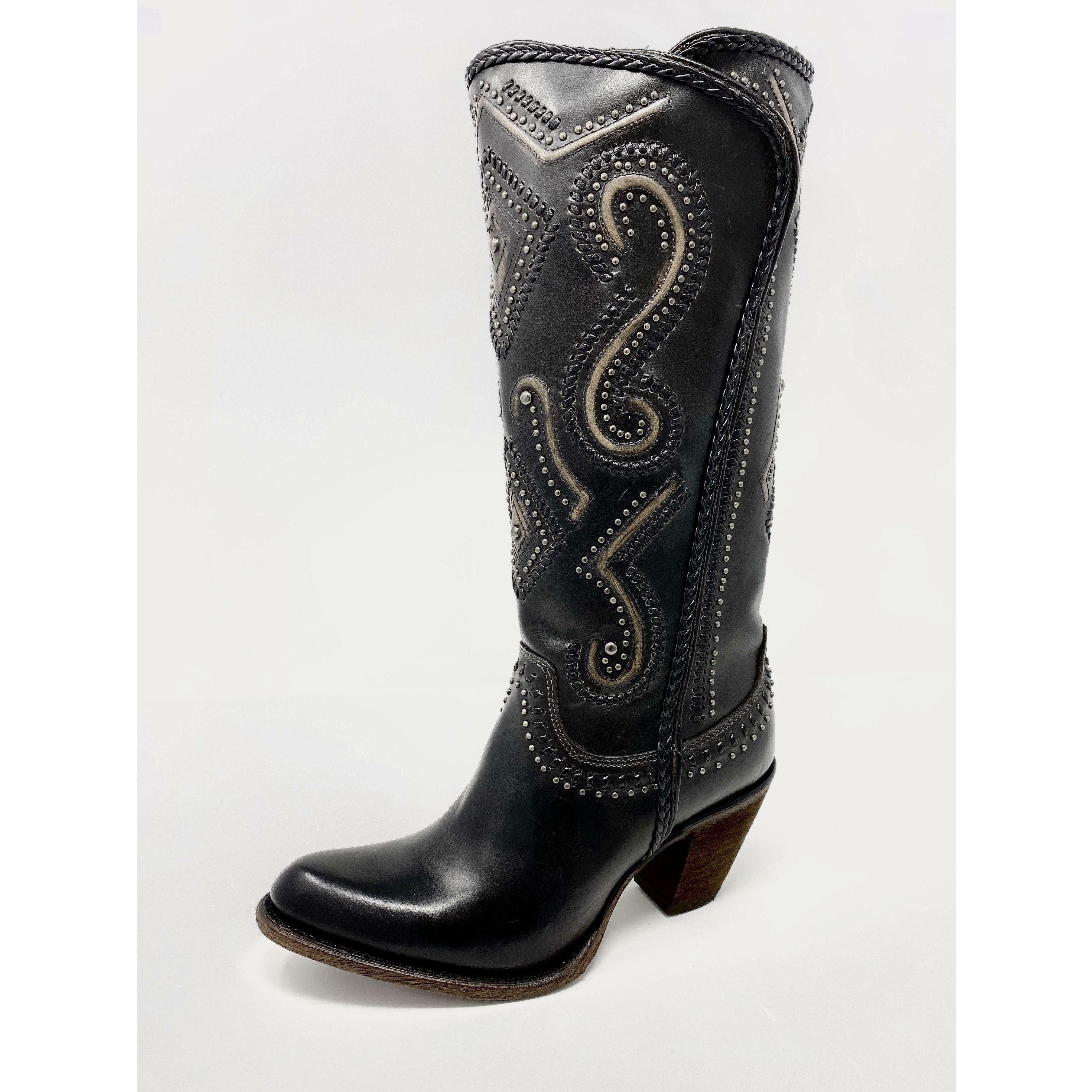 Cuadra Womens Anna Gris Black Boots - CWesternwear