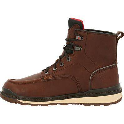 MEN'S ROCKY RAMS HORN UNLINED BROWN WORK CASUAL SPORT WEDGE BOOT - CWesternwear