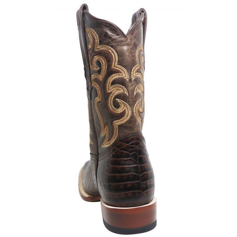 Rancho Semental Men's Caiman Belly Print Brown Medium Square Toe
