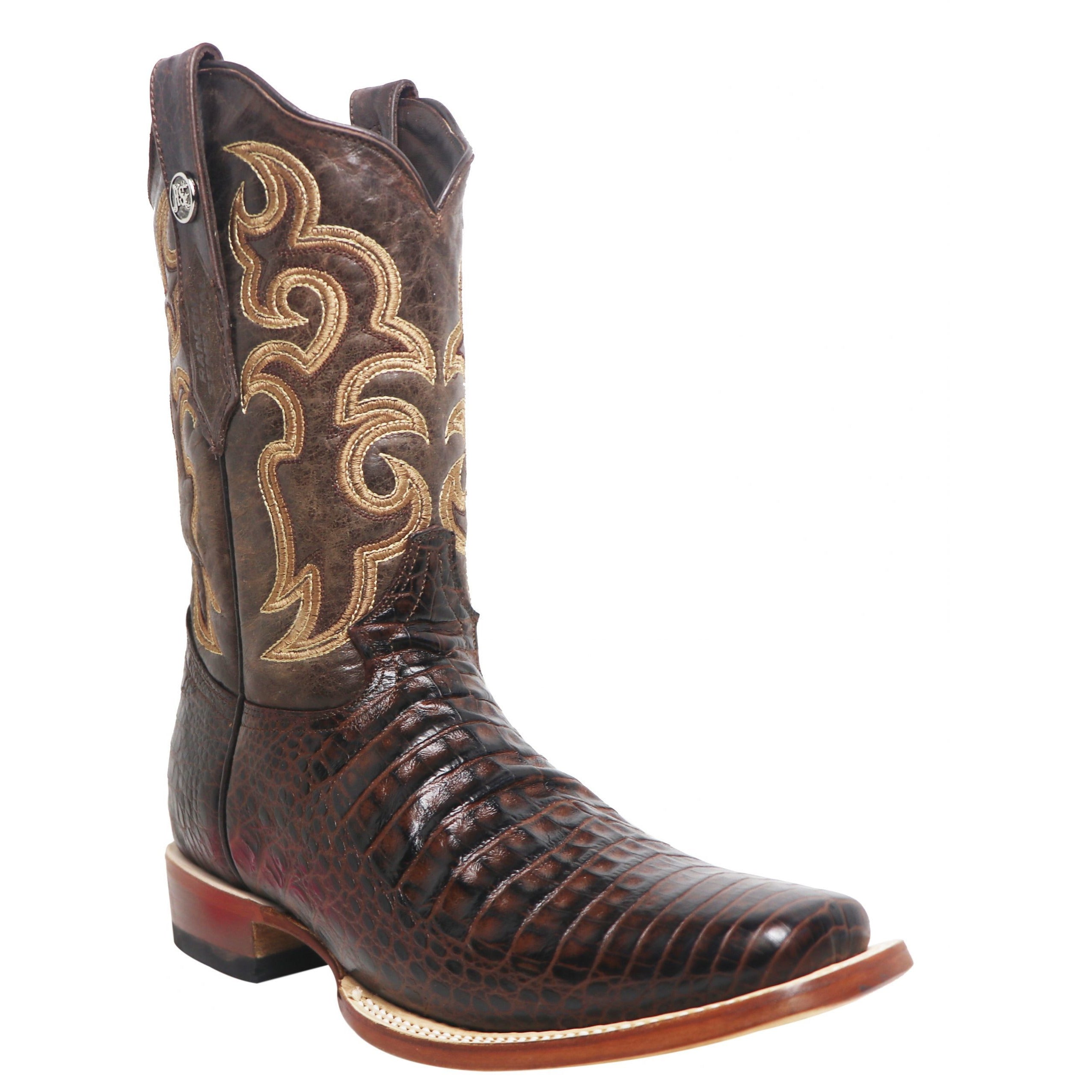 Rancho Semental Men's Caiman Belly Print Brown Medium Square Toe