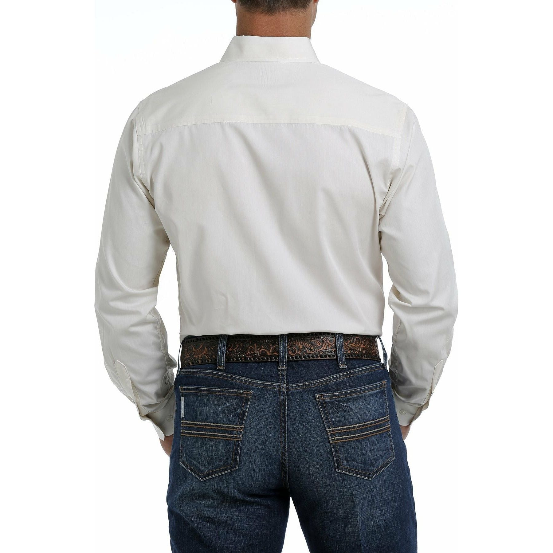 MEN'S MODERN FIT CREAM BUTTON-DOWN SHIRT