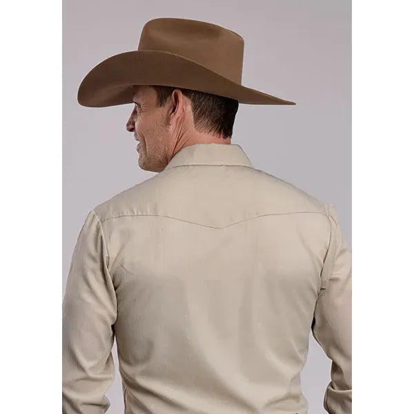 Men's Roper Tone on Tone Steerhead Long Sleeve Shirt-Tan