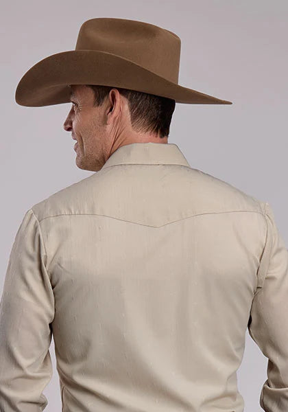 Men's Roper Tone on Tone Steerhead Long Sleeve Shirt-Tan