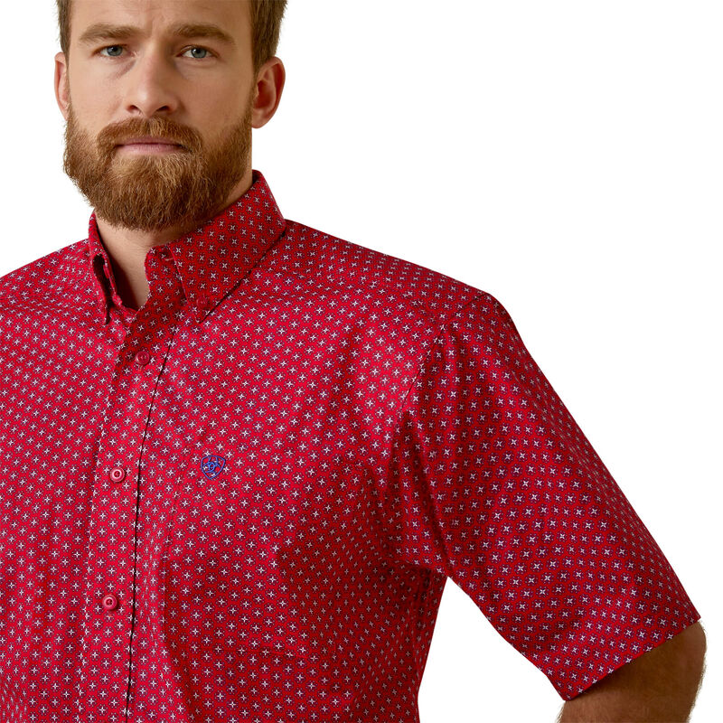 Men's Ariat Jeremy Short Sleeve Shirt - Red