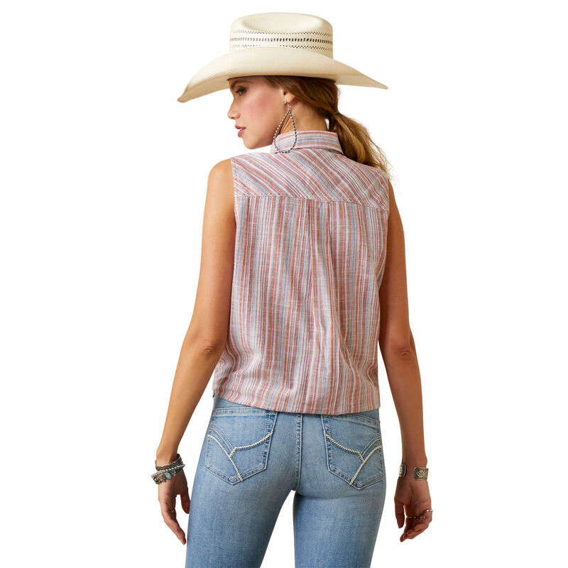 Ariat Women's REAL Billie Jean Sleeveless Shirt - Slub Stripe