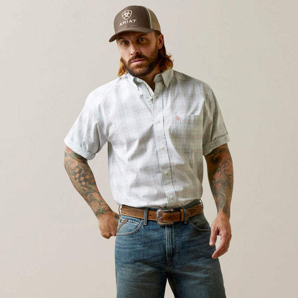 Ariat Men's Pro Series Alec Classic Fit Short Sleeve Shirt - White