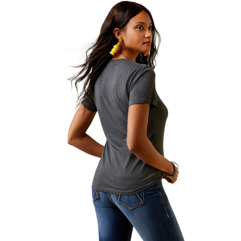 Women's Aria Quilt Logo T-Shirt - Charcoal Heather
