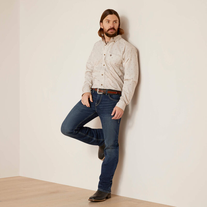Men's Ariat Beau Classic Fit Long Sleeve Shirt- Sandshell