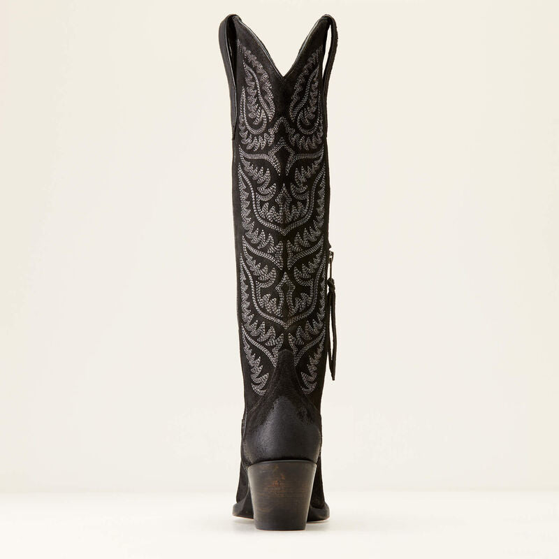 Ariat Women's Laramie Stretchfit Western Boot-Distressed Black Suede