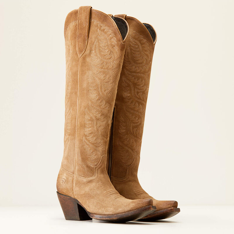 Ariat Women's Laramie Stretchfit Western Boot-Distressed Dijon Suede
