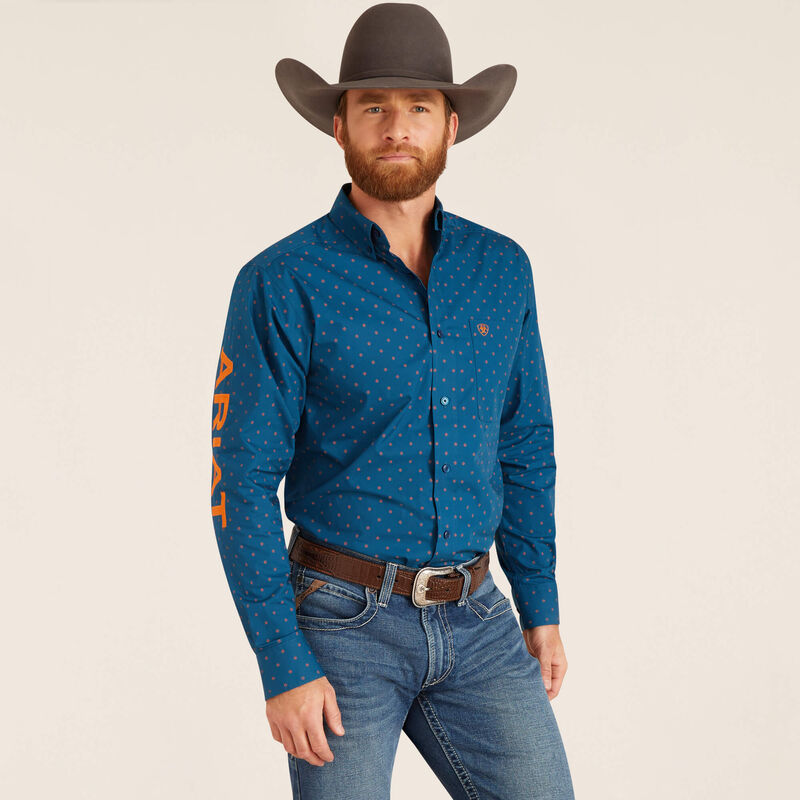 Men's Ariat Team Clarence Fitted Shirt - True Blue