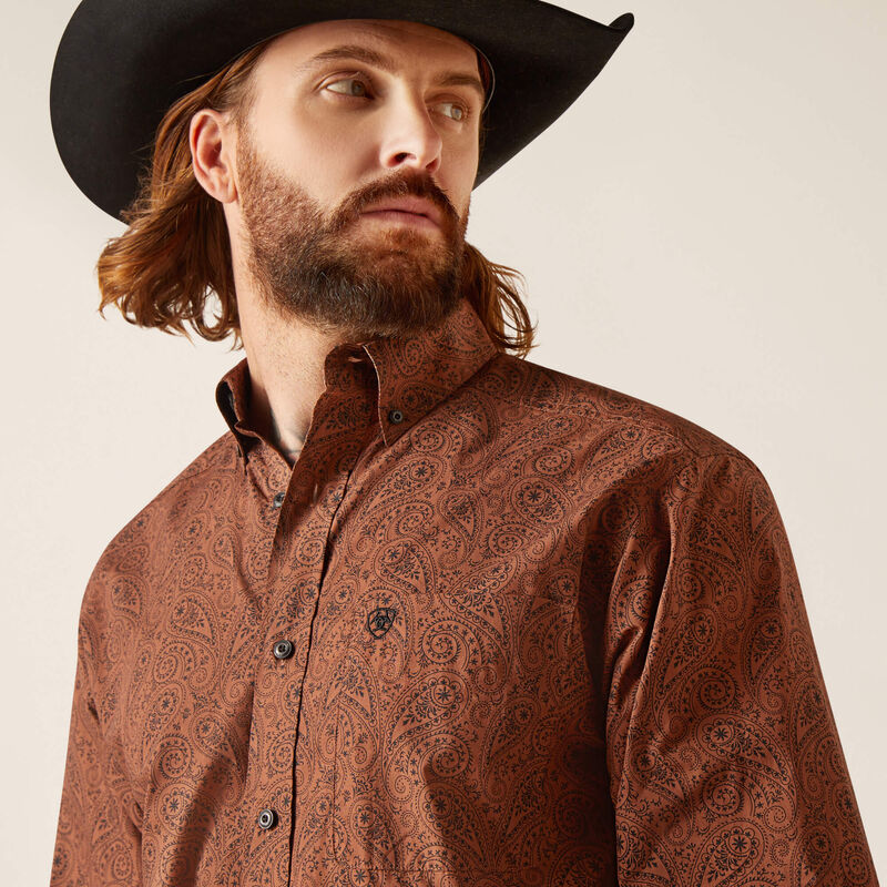 Men's Ariat Nicky Classic Fit Shirt - Friar Brown