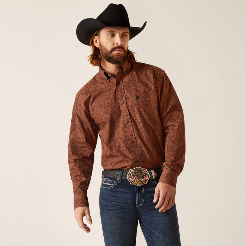 Men's Ariat Nicky Classic Fit Shirt - Friar Brown