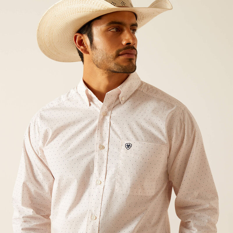 Men's Ariat Thor Fitted Long Sleeve Shirt - White