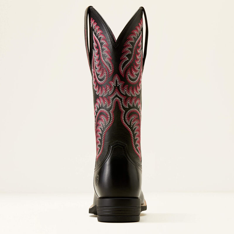 Ariat Women's Cattle Caite Stretchfit Western Boot - Black Deertan/Madison Avenue