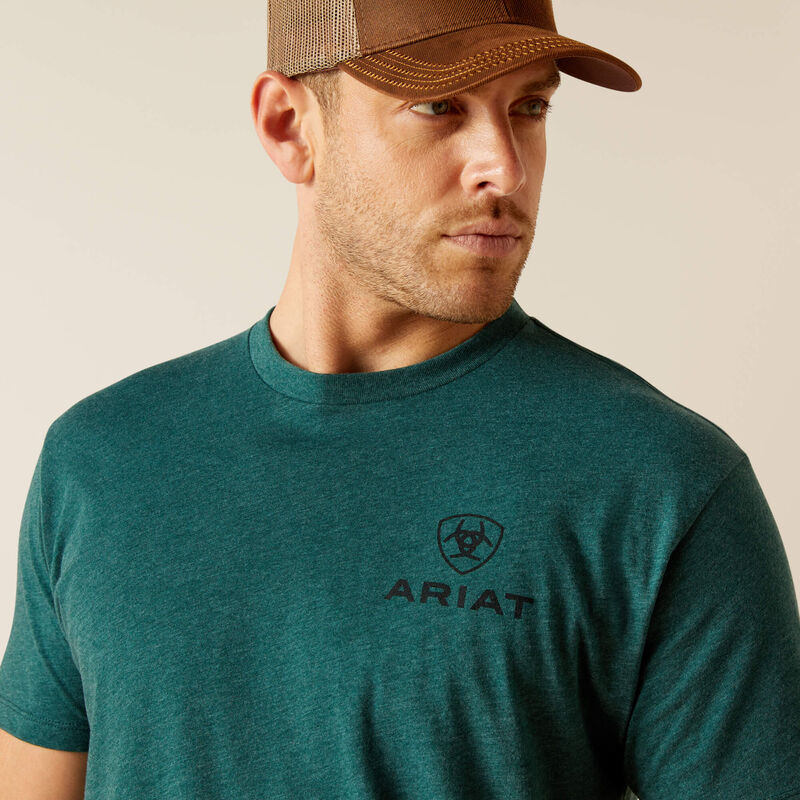 Men's Ariat Abilene Shield T-shirt -Dark Teal Heather