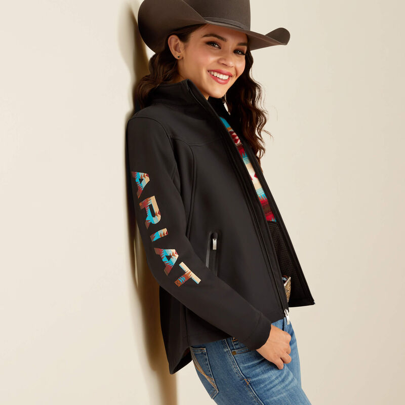 Ariat Women's New Team Softshell Jacket - Black/Serrano Southwest Print