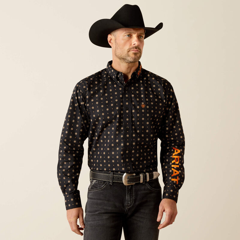 Men's Ariat Team Kelvin Classic Fit Shirt - Black/Dark Grey