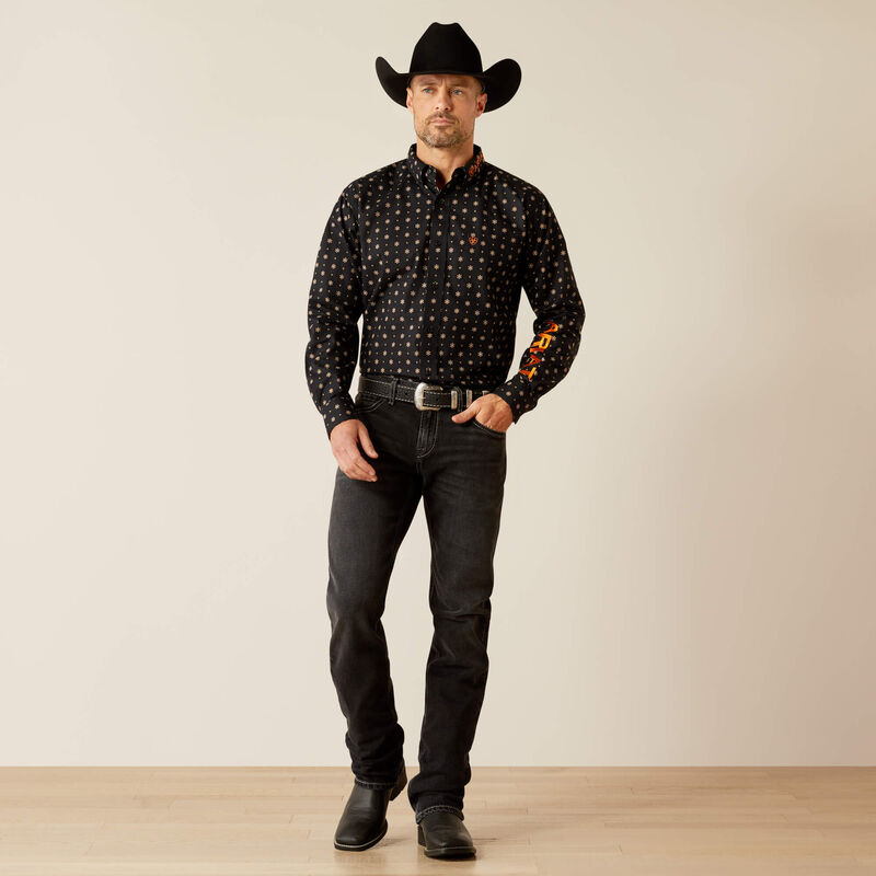 Men's Ariat Team Kelvin Classic Fit Shirt - Black/Dark Grey