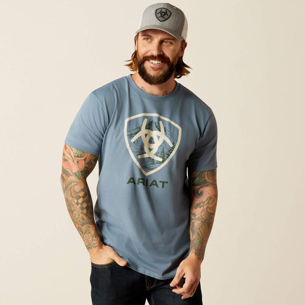 Men's Ariat Rocky Peak T-Shirt - Light Denim