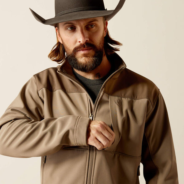 Men's Ariat Wyatt Softshell Jacket - Brindle/Major Brown