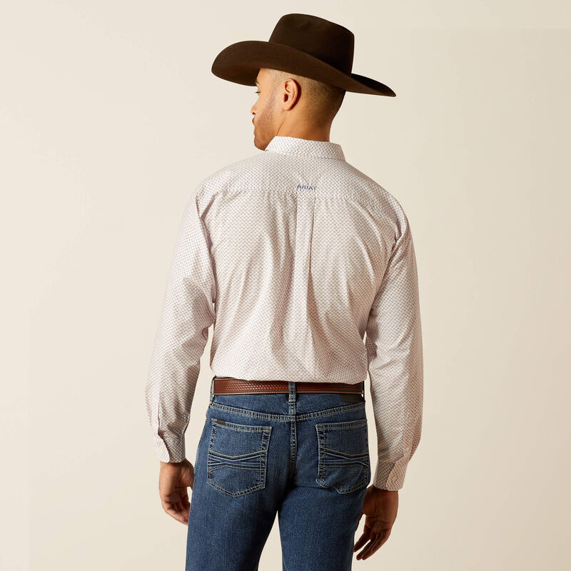 Men's Ariat Talbott Classic Fit Long Sleeve Shirt- White