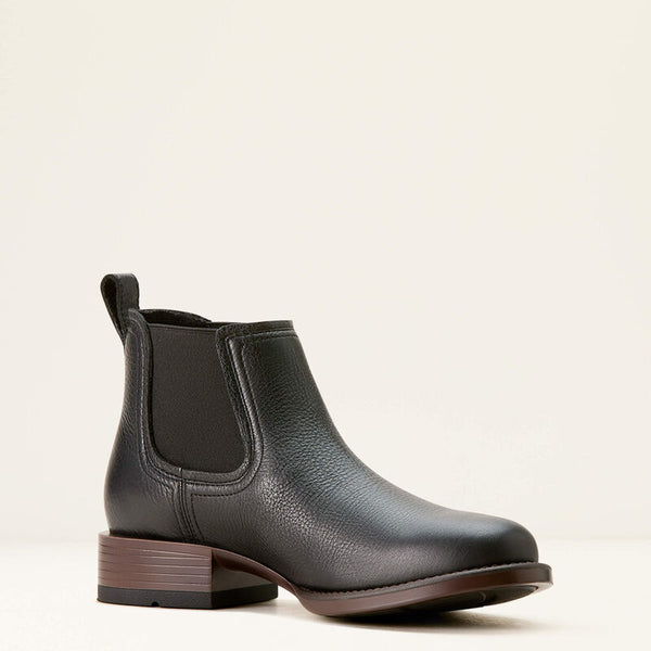 Men's Ariat Booker Ultra Round Toe Western Boot - Black Deertan