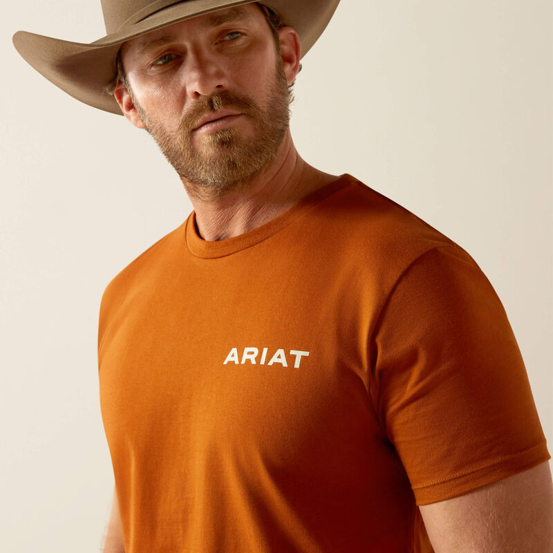 Men's Ariat Buffalo West T-Shirt - Burnt Umber