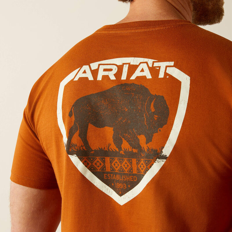 Men's Ariat Buffalo West T-Shirt - Burnt Umber