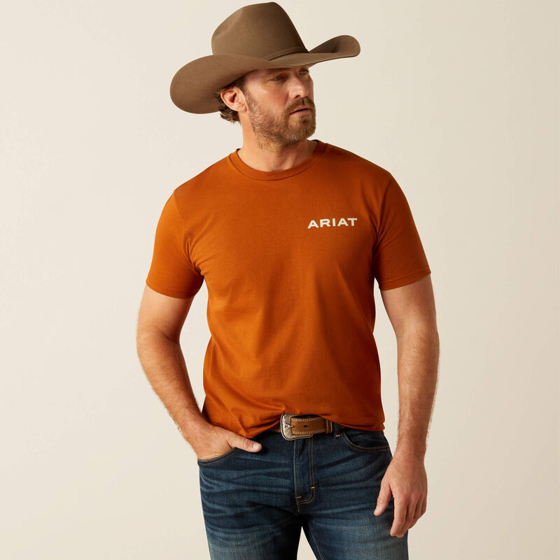 Men's Ariat Buffalo West T-Shirt - Burnt Umber