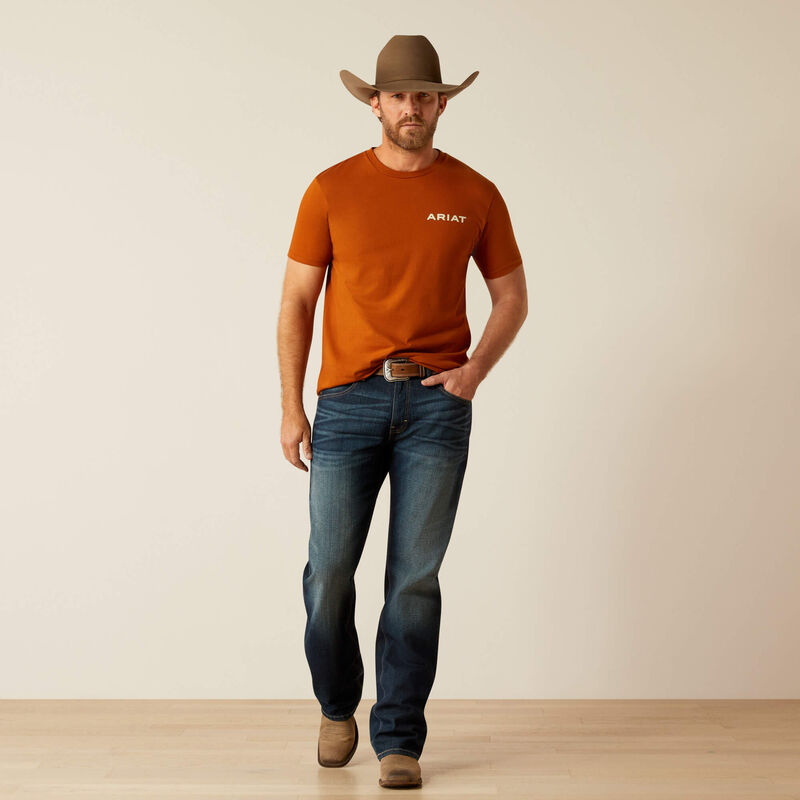 Men's Ariat Buffalo West T-Shirt - Burnt Umber