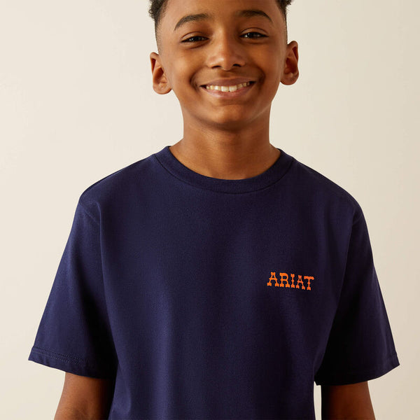 Boy's Ariat Rough Draw T-Shirt-Classic  Blue