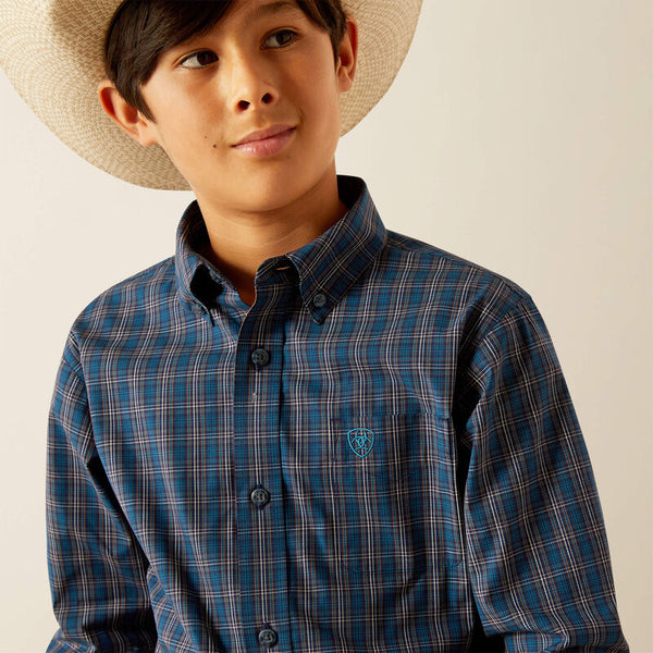 Boy's Ariat Pro Series Joaquin Classic Fit Shirt-Navy