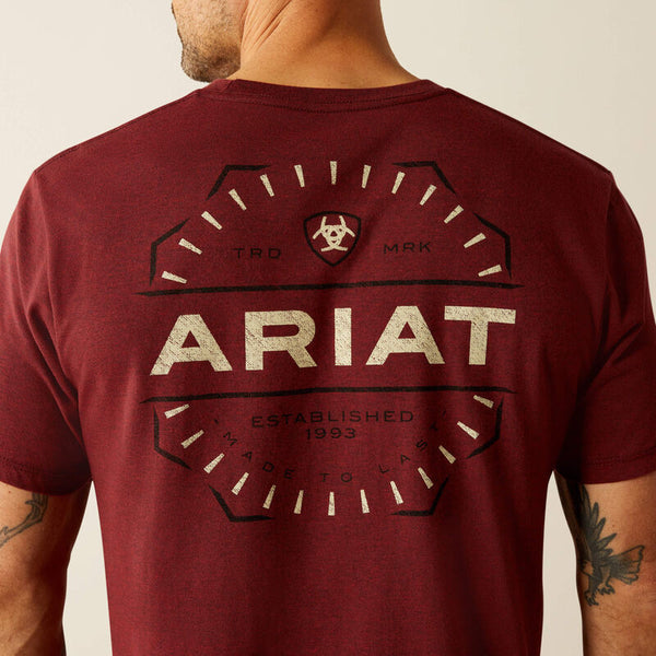 Men's Ariat Explorer Classic T-Shirt-Crimson Red Heather