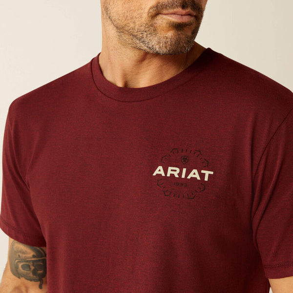 Men's Ariat Explorer Classic T-Shirt-Crimson Red Heather