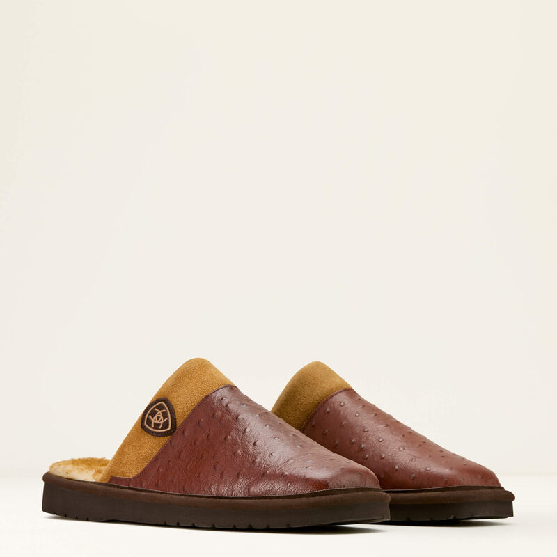 Men's Ariat Square Toe Exotic Slipper - Burgandy/Cordovan