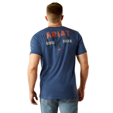 Men's Ariat Ranch Tough T-Shirt-Dark Blue