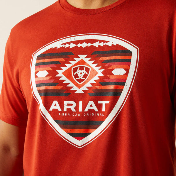 Men's Ariat Geo Fill T-Shirt-Red Ochre