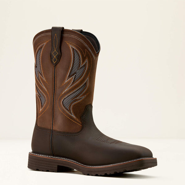 Men's Ariat Activator VentTEK Waterproof Steel Toe Work Boot-Dark Brown/Wicker