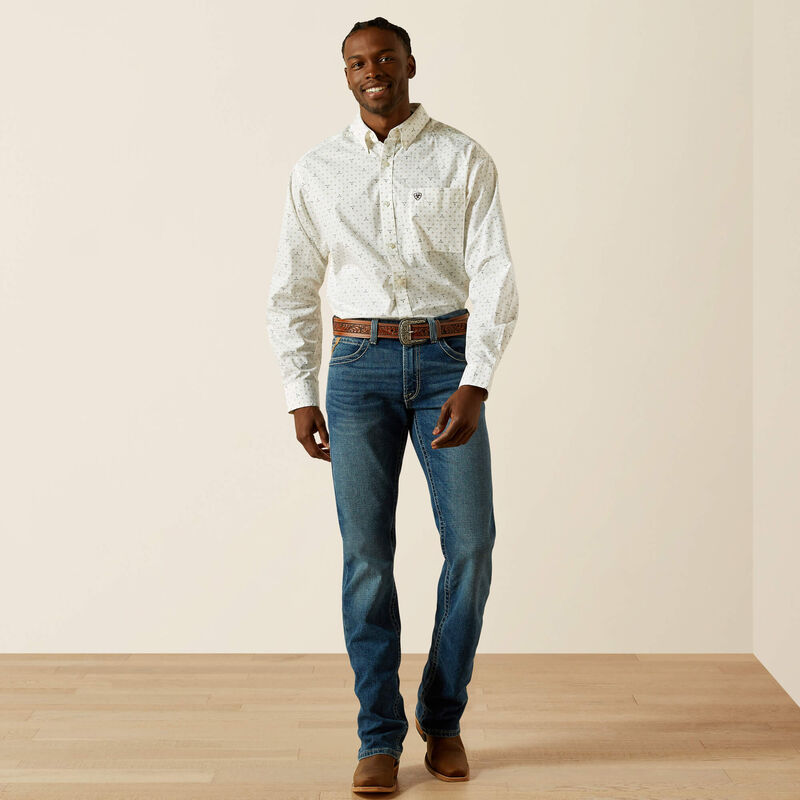 Men's Ariat Buster Classic Fit Shirt-White