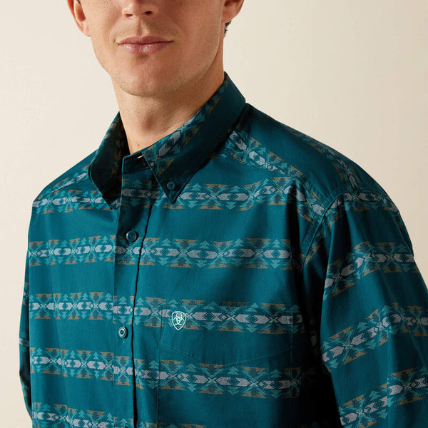 Men's Ariat Brando Classic Fit Shirt-Teal