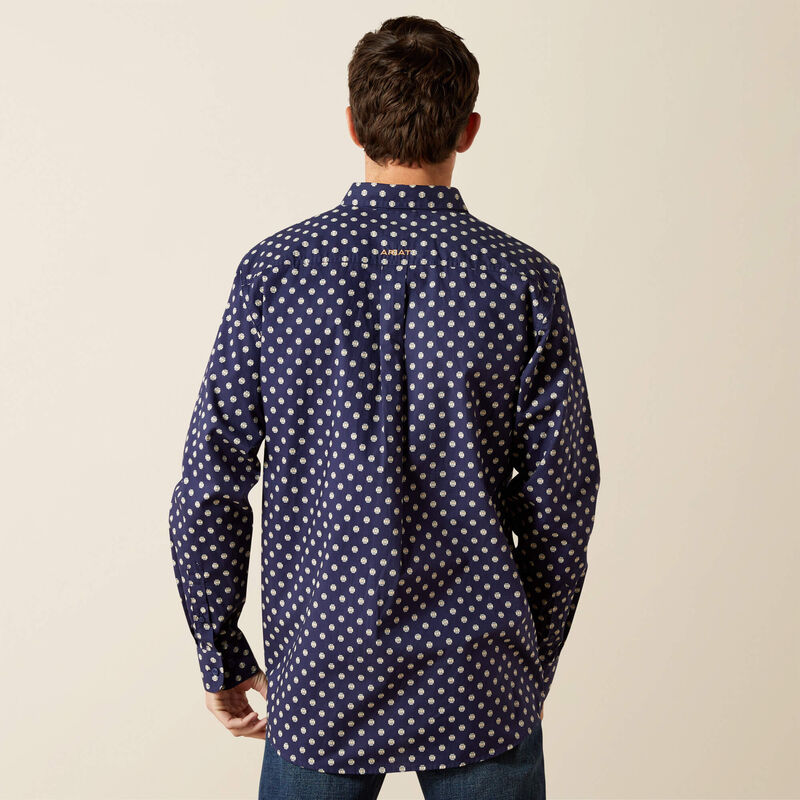 Men's Ariat Sammy Fitted Long Sleeve Shirt-Dark Blue