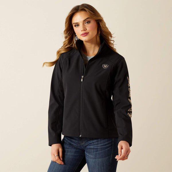 Ariat Women's Logo Softshell Jacket-Black/Southwest Minimal Print