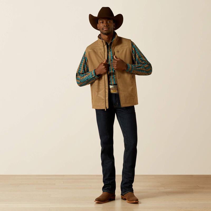 Ariat® Men's Vernon Softshell Vest-Khaki Southwest