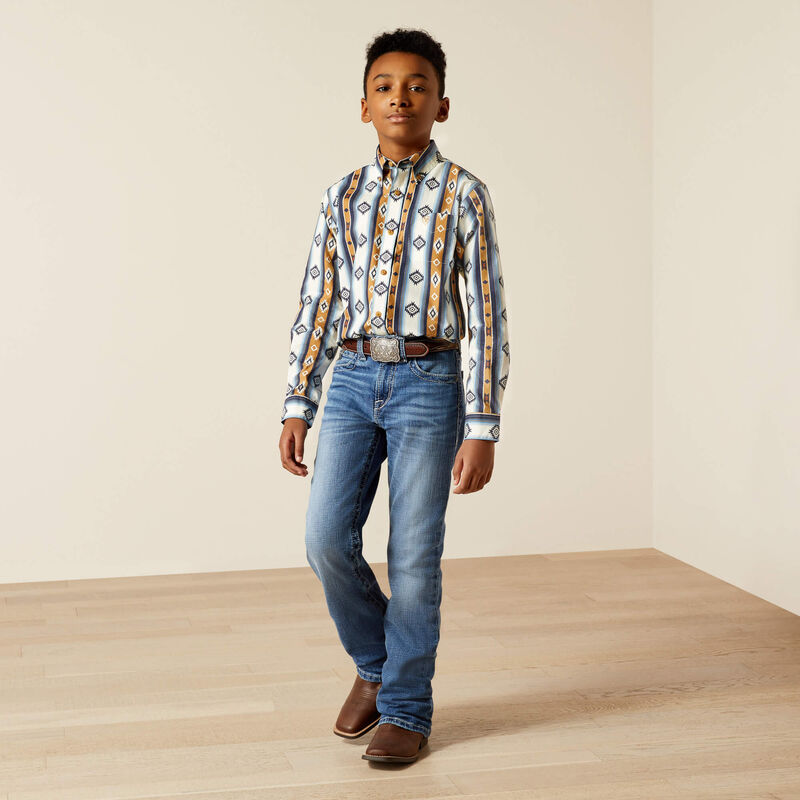 Boy's Ariat Shilo Long Sleeve-Blue