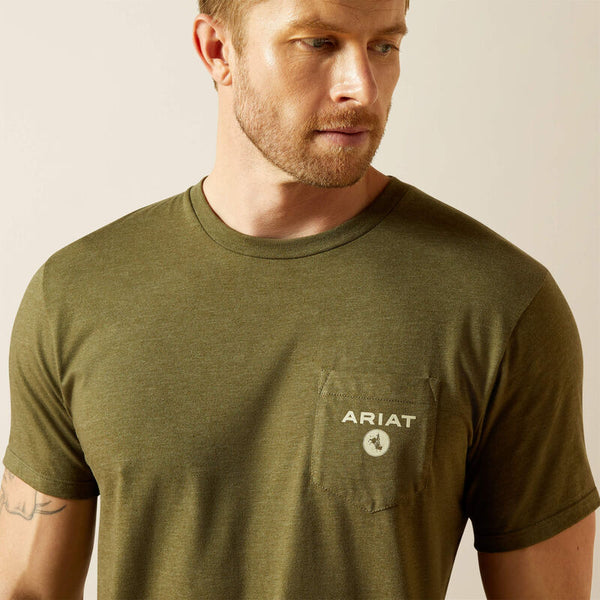 Men's Ariat Roped Diamond T-shirt-Military Heather
