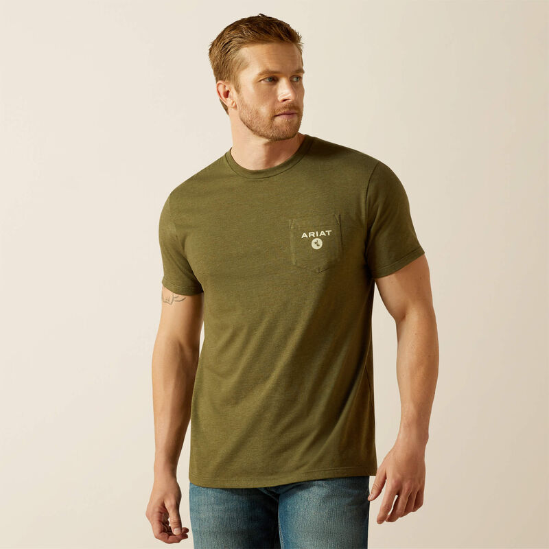 Men's Ariat Roped Diamond T-shirt-Military Heather